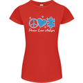 Peace Autism Austistic Womens Petite Cut T-Shirt Red