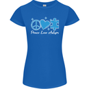 Peace Autism Austistic Womens Petite Cut T-Shirt Royal Blue