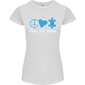Peace Autism Austistic Womens Petite Cut T-Shirt White