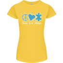 Peace Autism Austistic Womens Petite Cut T-Shirt Yellow
