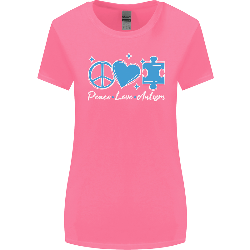 Peace Autism Austistic Womens Wider Cut T-Shirt Azalea