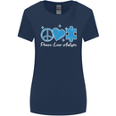 Peace Autism Austistic Womens Wider Cut T-Shirt Navy Blue