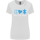 Peace Autism Austistic Womens Wider Cut T-Shirt White