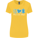 Peace Autism Austistic Womens Wider Cut T-Shirt Yellow
