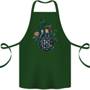 Peace Grenade Anti-War Pacifist World Hippy Cotton Apron 100% Organic Forest Green