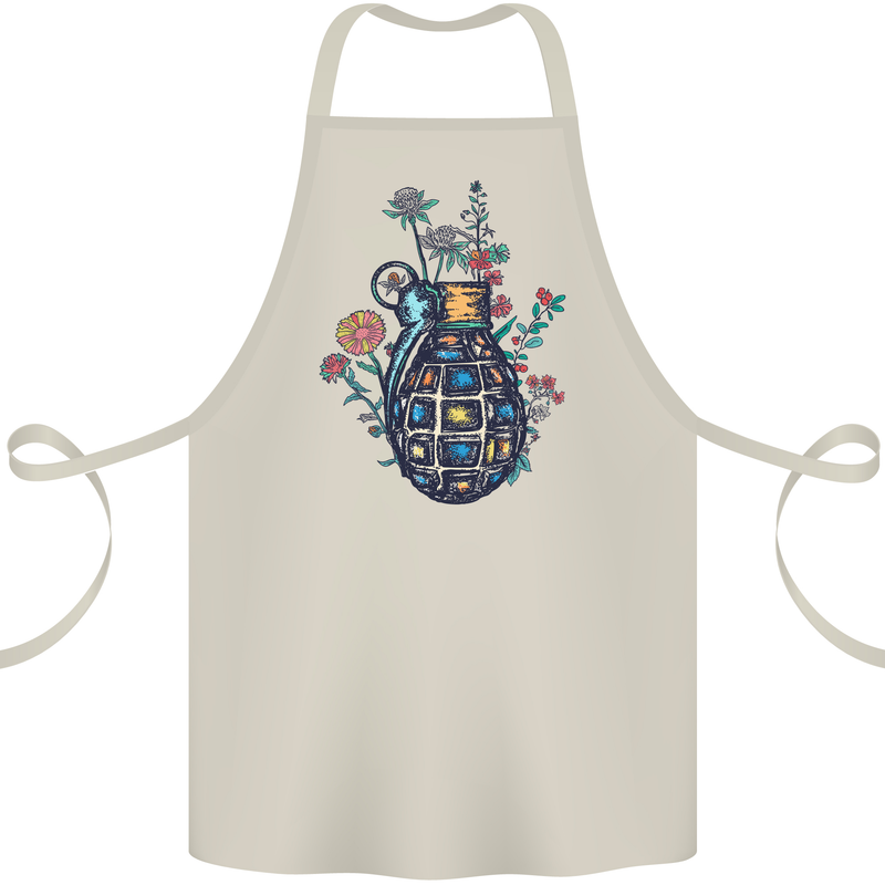 Peace Grenade Anti-War Pacifist World Hippy Cotton Apron 100% Organic Natural