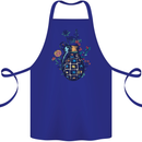 Peace Grenade Anti-War Pacifist World Hippy Cotton Apron 100% Organic Royal Blue