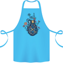 Peace Grenade Anti-War Pacifist World Hippy Cotton Apron 100% Organic Turquoise