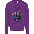Peace Grenade Anti-War Pacifist World Hippy Kids Sweatshirt Jumper Purple