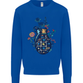 Peace Grenade Anti-War Pacifist World Hippy Kids Sweatshirt Jumper Royal Blue