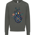 Peace Grenade Anti-War Pacifist World Hippy Kids Sweatshirt Jumper Storm Grey