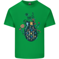 Peace Grenade Anti-War Pacifist World Hippy Kids T-Shirt Childrens Irish Green