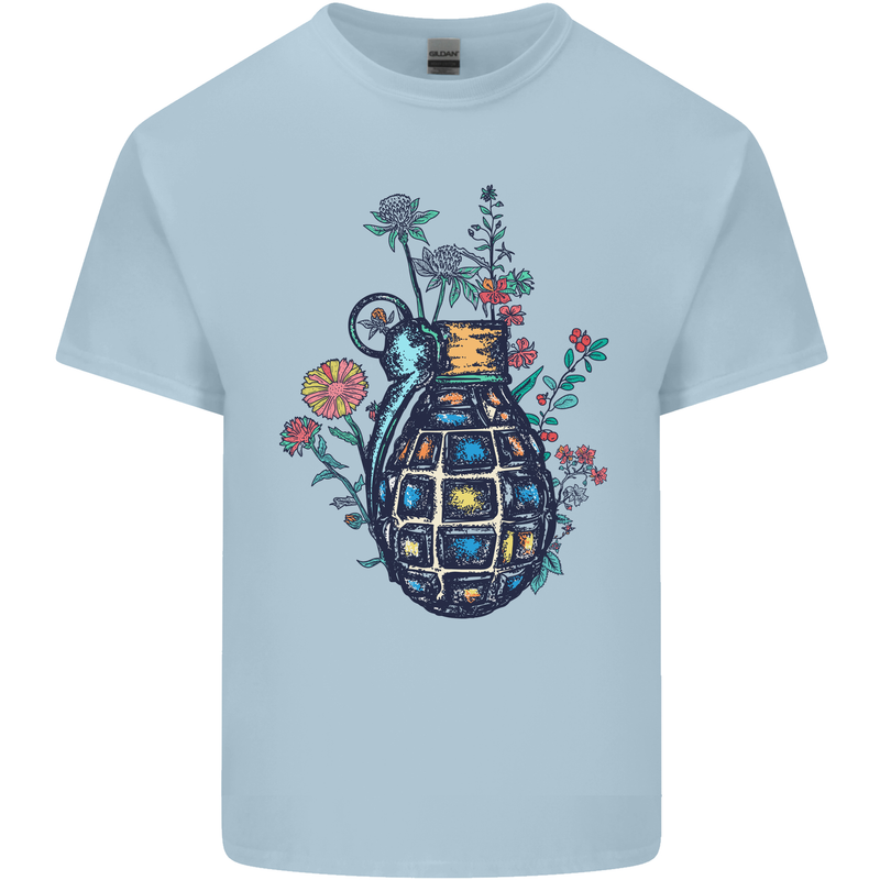 Peace Grenade Anti-War Pacifist World Hippy Kids T-Shirt Childrens Light Blue