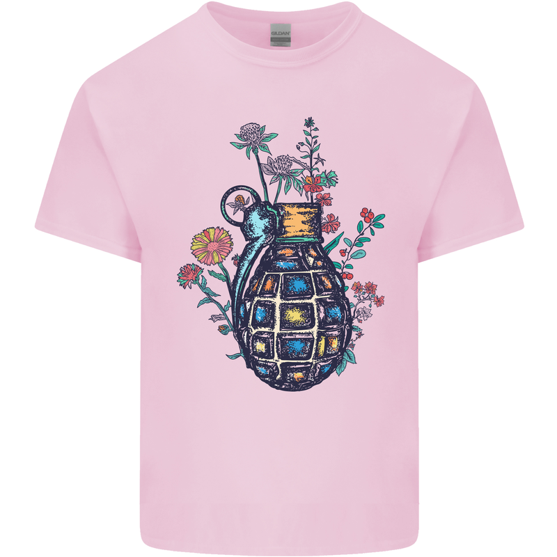 Peace Grenade Anti-War Pacifist World Hippy Kids T-Shirt Childrens Light Pink