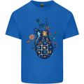 Peace Grenade Anti-War Pacifist World Hippy Kids T-Shirt Childrens Royal Blue