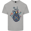 Peace Grenade Anti-War Pacifist World Hippy Kids T-Shirt Childrens Sports Grey