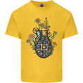 Peace Grenade Anti-War Pacifist World Hippy Kids T-Shirt Childrens Yellow