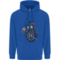 Peace Grenade Anti-War Pacifist World Hippy Mens 80% Cotton Hoodie Royal Blue