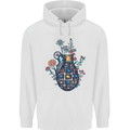 Peace Grenade Anti-War Pacifist World Hippy Mens 80% Cotton Hoodie White