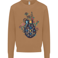 Peace Grenade Anti-War Pacifist World Hippy Mens Sweatshirt Jumper Caramel Latte