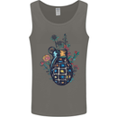 Peace Grenade Anti-War Pacifist World Hippy Mens Vest Tank Top Charcoal