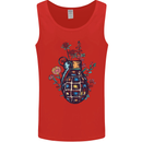 Peace Grenade Anti-War Pacifist World Hippy Mens Vest Tank Top Red
