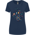 Peace Grenade Anti-War Pacifist World Hippy Womens Wider Cut T-Shirt Navy Blue