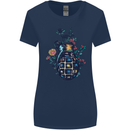 Peace Grenade Anti-War Pacifist World Hippy Womens Wider Cut T-Shirt Navy Blue