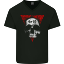 Peace Harmony Skull Gothic Biker Motorbike Mens V-Neck Cotton T-Shirt Black