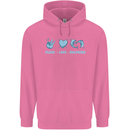 Peace Love Dolphins Childrens Kids Hoodie Azalea