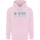 Peace Love Dolphins Childrens Kids Hoodie Light Pink