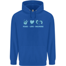 Peace Love Dolphins Childrens Kids Hoodie Royal Blue