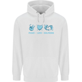 Peace Love Dolphins Childrens Kids Hoodie White