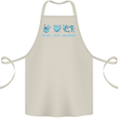 Peace Love Dolphins Cotton Apron 100% Organic Natural
