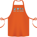 Peace Love Dolphins Cotton Apron 100% Organic Orange