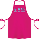 Peace Love Dolphins Cotton Apron 100% Organic Pink
