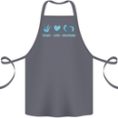Peace Love Dolphins Cotton Apron 100% Organic Steel