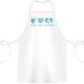 Peace Love Dolphins Cotton Apron 100% Organic White