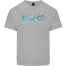 Peace Love Dolphins Kids T-Shirt Childrens Sports Grey