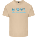 Peace Love Dolphins Mens Cotton T-Shirt Tee Top Sand