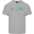 Peace Love Dolphins Mens Cotton T-Shirt Tee Top Sports Grey