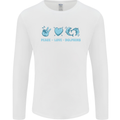 Peace Love Dolphins Mens Long Sleeve T-Shirt White