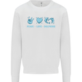 Peace Love Dolphins Mens Sweatshirt Jumper White