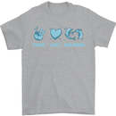Peace Love Dolphins Mens T-Shirt 100% Cotton Sports Grey