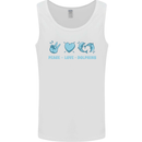 Peace Love Dolphins Mens Vest Tank Top White