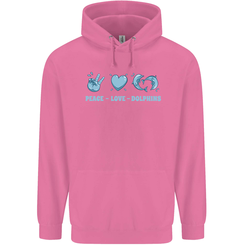 Peace Love Dolphins Sea life Childrens Kids Hoodie Azalea
