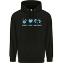 Peace Love Dolphins Sea life Childrens Kids Hoodie Black