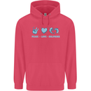 Peace Love Dolphins Sea life Childrens Kids Hoodie Heliconia