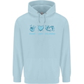 Peace Love Dolphins Sea life Childrens Kids Hoodie Light Blue