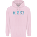 Peace Love Dolphins Sea life Childrens Kids Hoodie Light Pink
